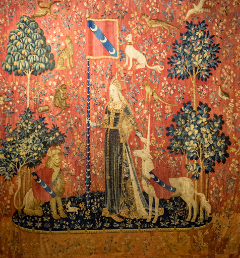 Le toucher, La Dame à la licorne,The Lady and the Unicorn, the touch